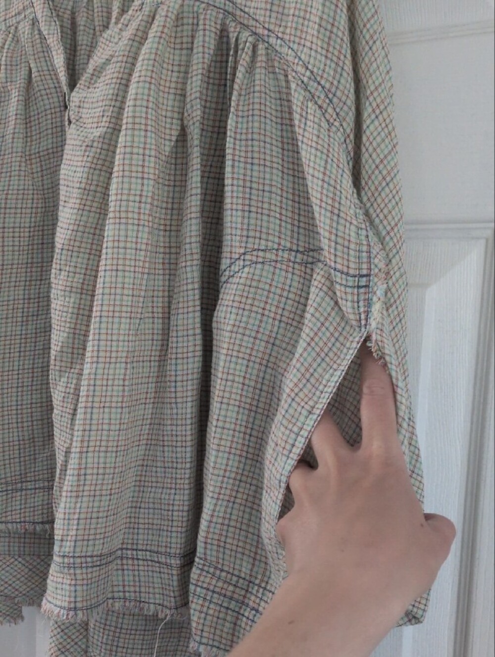 We The Free Neutral Multi-Color Plaid Button Front Shirt - Picture 4 of 8